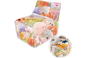Reofrey Borsa portaoggetti 2 in 1 per riporre giocattoli in stile divano, in PVC, con cerniere, imbottita, trasparente, design ergonomico, per organizzare stanze e giocattoli di peluche