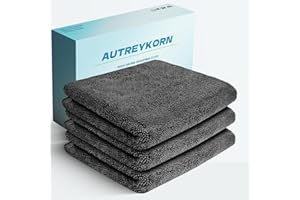 Autreykorn Panno Total Clean Microfibra XXL Asciugatura Rapida per Doccia e Cucina, Ultra Assorbente e Scratch-Free Lascia Superfici Lucide (3 Pezzi 40x60 cm)