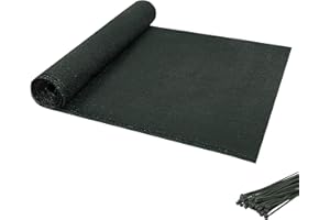 Laneetal Pantalla Protectoras Valla Privacidad Malla de Estera Protección Visual UV y contra el Viento para Balcón Jardín 150 g/m² 1(H) x 10(L) m Verde Oscuro