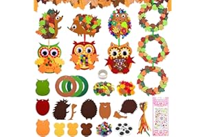Tccydm Filz Bastelset für Deko,9 Stück Igel Bastelset Kinder,Kreativsets Herbst Basteln,Owl Filz Moosgummi Bastelsets für Kinder,Herbst Basteln ab 3 4 5 6 7 8 9 10 Jahre,DIY Herbstdeko