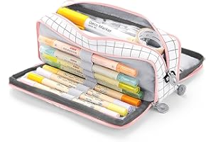 KidsPark Astuccio Scuola, Astuccio Grande Capacità con 3 Scomparti per Elementare Media Bambina, Astuccio Portapenne Bambino Astuccio Portamatite Studenti