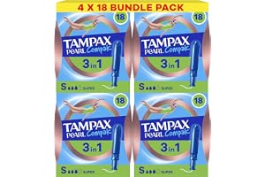 Tampax Pearl Compak Super Tampons with Applicator x72, 3in1 Leak Protection, Comfort and Easy Insertion