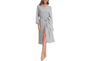 Lovasy Dressing Gowns for Women UK Lightweight Soft Women's Kimono Robe Long Knit Bathrobe Ladies Loungewear Nightwear