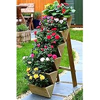 Beanwood® Vertikaler Pflanzkasten für Kräuter & Blumen aus Holz | 6- stöckig | Druckbehandeltes Holz