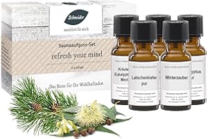 ‎SCHNEIDER NATÜRLICH FÜR MICH Saunabedarf Schneider - Aufgussset refresh your mind - 5 x 20 ml Inhalt - waldig-frischer Saunaaufguss, wohltuender Mix