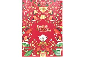 English Tea Shop – Calendrier de l’Avent thé et infusions 2025 biologiques en forme de livre – 24 sachets à découvrir en tournant les pages – Coffret cadeau de Noël