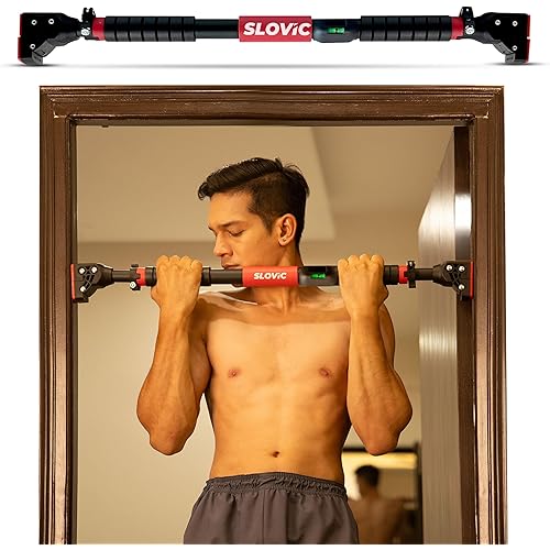 Slovic Pull up Bar for Home Kids [200 KG] | No Screw Pull Up Bar Wall Mounted with Anti-Skid Grip | Pull-up Bar for Home Workout | Gym Equipment for Home Workout (Length 72-110 CM)