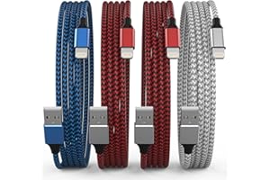 SANYEYE iPhone Charger Cable, 4Pack 6FT/1.8M Lightning Cable [MFi Certified] Nylon Braided iPhone Charger Fast Charge Lightning to USB Cable for iPhone 14 13 12 11 Pro Max XS XR X 8 7 6 Plus 5 5s SE