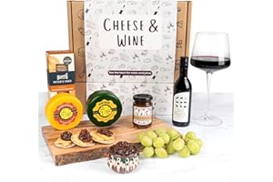 THE CHEESE WEDGE CO. Cheese, Red Wine, Crackers and Chutney Gift Set | Cheese & Wine Gift Hamper (Red Wine & Cheese Gift Box)