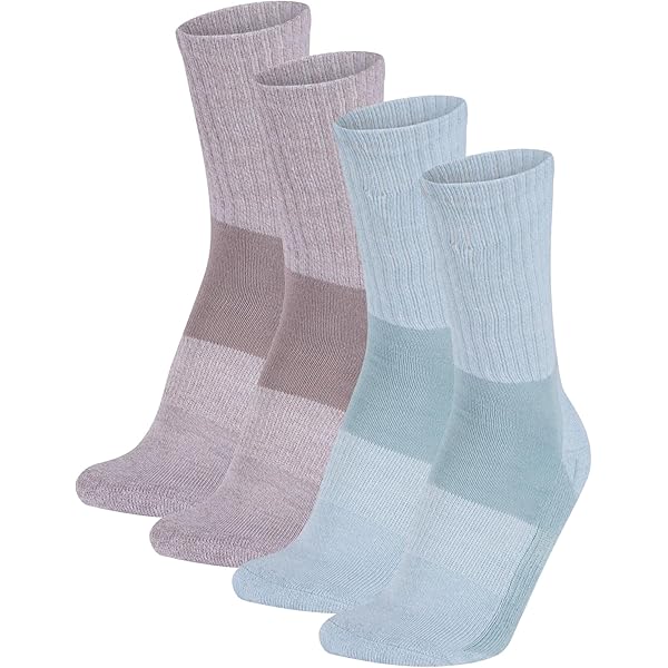 GM Apparel Calzini Da Trekking Donna – 2 Paia Con Imbottitura Extra Su Tallone E Punta, Traspiranti, In Misto Poliestere E Spandex, Viola E Blu - 2