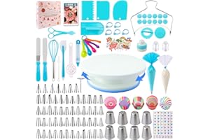 Kit Reposteria y Pasteleria 356pcs, Nifogo Boquillas Manga Pastelera, Plato Giratorio para Tartas, Decoracion Tarta, Accesorios Reposteria