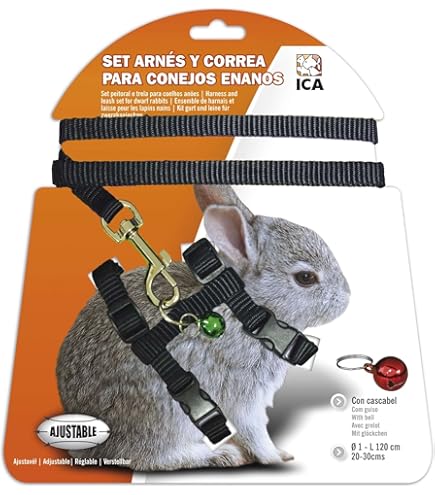Arnés Con Correa Ajustable Para Conejos Y Mascotas Pequeñas - Malla Transpirable, 120 Cm, Diseño Tipo Chaleco Seguro