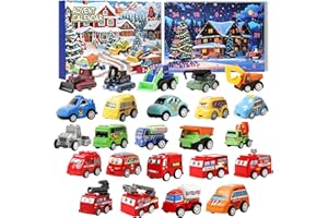 XLKJLI Calendrier de L'avent Voiture Enfant Calendrier de l'Avent 2025 Voiture Enfant avec 24 Jouets Car, Calendrier de Lavent Garçon Bebe 2 3 4 5 6 7 8 9 Ans