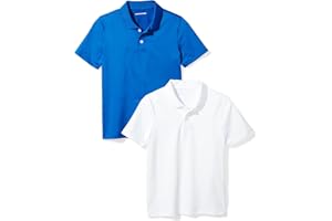 Amazon Essentials Boys' Active Performance Short Sleeve Polo Shirts 2 Pack