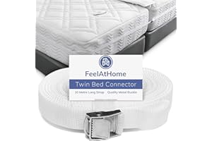 FeelAtHome Doppelbett-Konverter – Doppelbett-Matratzenverbinder, 10 m langer Verbindungsgurt