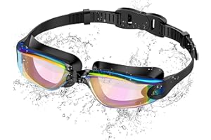 Ambienden Lunettes de Natation, Claire Vision Lunettes de Natation Anti-buée, Protection UV, Joints en Silicone, Ajustements Rapides, Unisexes Pour Adultes