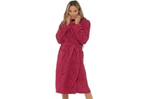 UNDERCOVER LINGERIE Undercover Ladies Terry Towelling 100% Cotton Shawl Collar or Hooded Wrap Tie Waist Dressing Gown Drying Bathrobe