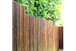 DE-COmmerce Hochwertiger Bambus Zaun Sichtschutz ATY Nigra, oben geschlossen, Rollzaun, Gartenzaun, Sichtschutzzaun für Garten, Terrasse, Balkon (HxB) 180 cm x 180 cm
