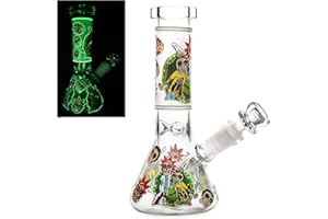 The7boX Pipe à eau en verre avec tige de descente 14 mm lumineux 21 cm