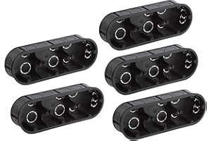 Meister Schalterdose 3-fach - Unterputz - 45 mm tief - schwarz - 5 Stück - 218 x 75 mm - Zum Einbau von Schaltern & Steckdosen / Unterputzdose doppelt / Gerätedose / Abzweigdose / 7460750