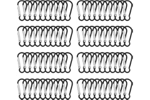 Dadabig 80pcs Llavero de Mosquetón Negro Mini Llavero Mosquetón Escalada 4.6cm Aluminio Mosquetón Clips de Mosquetón para Mochila Handpack, Cuerdas, Camping, Pesca (Negro o multicolor)