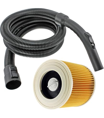 Tuyau Aspirateur Karcher 2,5 M Extra Long - Compatible NT20, NT30, WD1 à WD6, Poignets Pivotants Anti-nœuds