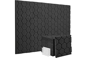 KUCHOOW Pannelli Fonoassorbenti, 12 Pezzi, Pannello Fonoassorbente, 30x30x2,5cm, Pannelli Acustici per Studio, Giochi, Ufficio, Pannelli Insonorizzanti, Pareti, Porta