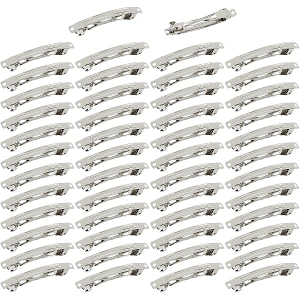 PandaHall 50 Sets Bobby‑Pins‑Befestigungen – 5 Farben, Mit 50 Glas‑Cabochons, Für DIY‑Haarspangen