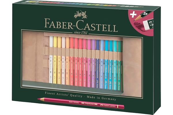 FABER-CASTELL - Polychromos färgpennor, set med pennväska, 34 delar