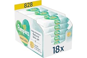 ‎PAMPERS Pampers Harmonie New Baby Feuchttücher 18 Packungen mit jeweils 46 Feuchttüchern = 828 Feuchttücher, die helfen, den natürlichen pH-Wert der Haut wiederherzustellen