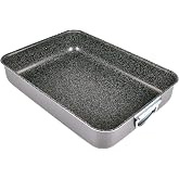 Alluflon Tradizione Italia, Oven Tray, Dish with Stone Surface, Non-Stick and Anti-Scratch Coating, Dishwasher Safe, Measures