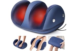 ZQQO Electric Heated Foot Massager Machine - Calf Foot and Leg Massager for Plantar Fasciitis as Gifts for Men & Women, Rolling Foot Massagers for Pain and Circulation with 12-Point 3D Massage Head
