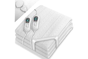 sinnlein Sottocoperta Elettrica Termica 160 x 140 cm con 2 Zone Termiche & Spegnimento Automatico | Coperta Riscaldante con 3 livelli di Temperatura | Copertina Riscaldata per il Letto