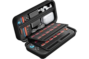 daydayup Étui de Protection Compatible avec Console Nintendo Switch 2, étui de Transport Rigide pour Nintendo Switch 2, étui de Protection avec Rangement pour 20 Jeux, Console et Accessoires - Noir