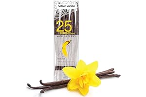 Native Vanilla Tahitian Vanilla Pods Grade B Extract Pacific Trader Premium Bulk Vanilla Beans Fresh (25 Count (Pack of 1))
