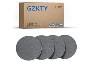 GZKTY 125mm Hook and Loop Sanding Discs, 8-Pack, P250-300 Grit, Polishing Pads, Compatible with 125mm Random Orbital Sander and Orbital Sander