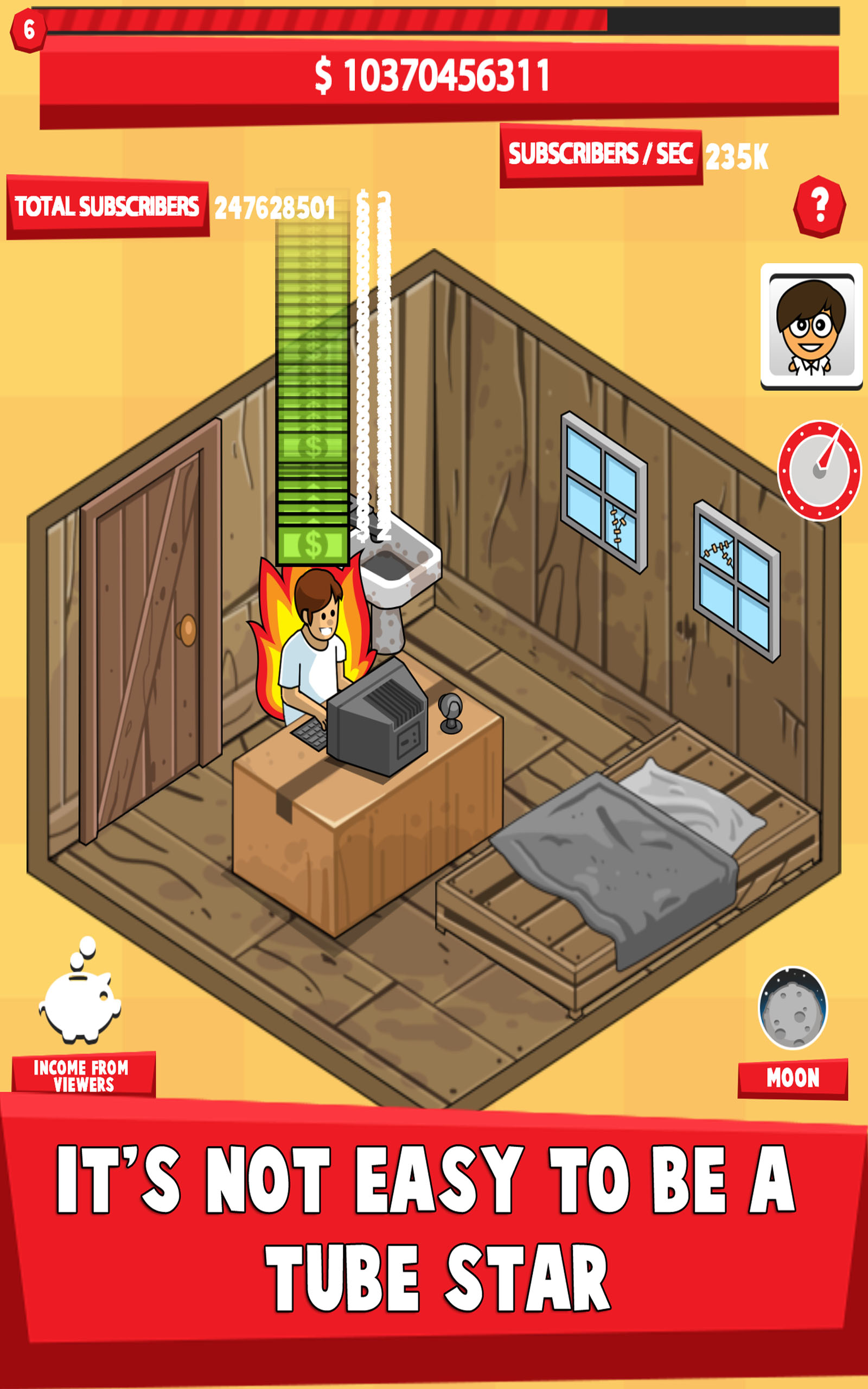 Tube Tycoon Frontier - Go Viral From Day Rooms & Tap Into Social Tubers