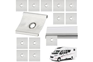 YIUWOD 12 PièCes Accessoires Caravane - œIllets pour Auvent - œIllets De Passepoil Universels - Convient pour Les Tentes De Camping, Les Auvents, Les Caravanes, Les LumièRes ExtéRieures (Blanc)