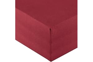 aqua-textil Royal XL Spannbettlaken Boxspringbett Wasserbett 200x220-220x240 cm Bordeaux rot 210g/qm Jersey Mako Baumwolle Elasthan Spannbetttuch