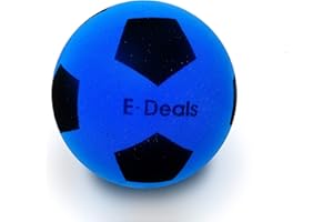 E-Deals Pallone da calcio in schiuma morbida, 16,5 cm, per interni ed esterni, ideale per adulti, bambini, ragazzi e ragazze