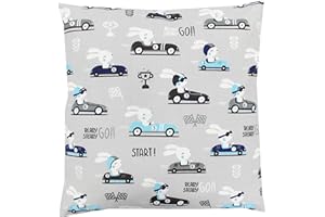 TupTam Taies d'oreillers Décoratives pour Enfant, Lapins de Course Gris, 80 x 80 cm