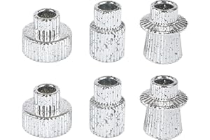 HofferRuffer Candle Holders Set of 6,Glass Votive Tealight Holders for Taper/Pillar/Tealight Candles,Candlesticks for Table Centerpiece,Wedding,Party,Christmas,Birthday,Gifts（Silver）