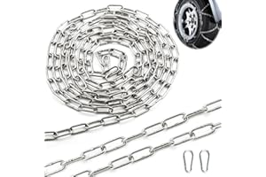 SWTYExt 304 Stainless Steel Chain 3mm 5m Heavy Duty with Carabiner for Gate Padlock, Outdoor Lifting, Hanging Swing, Bike Lock, and Pet Security - Metal Link Construction