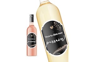 JoliCoon Etiquette Bouteille Annonce Grossesse - Annonce Parrain Demande - Cadeau