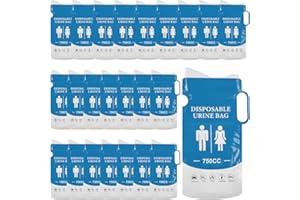 Asfrode 24 sacchetti per urina, 750 ml, usa e getta, per pipì, borsa portatile, per pipì, per donne, uomini, bambini, in viaggio, campeggio, viaggi, auto