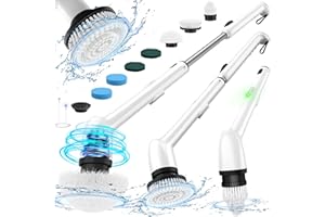 ‎LYRIFINE LyriFine Elektrische Reinigungsbürste, Neue Vollkörper-IPX7-Wasserdichte Electric Cleaning Brush, Elektrische Reinigungsbürste Haushalt mit langem Griff,2 Geschwindigkeiten, Ersatzköpfe für Badezimmer