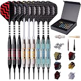 Plastic Tip Darts for Electronic Dartboard Professional Dartboard with 9 Pieces of 18g with 50 Additional Dart Tips 20 Rubber