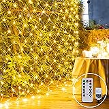 Outdoor Net Fairy Light Mains Powered 3M X 2M 200LED Garden Tree Light Mesh Light Plug in Twinkle 8Mode Connectable for Backy