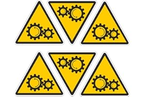 Pubblimania ORGANI IN MOVIMENTO 6 Adesivi pericolo in pvc per esterno (6 Organi in movimento)