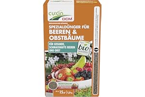CUXIN DCM Spezialdünger für Beeren & Obstbäume - Beerendünger - Mit MINIGRAN® TECHNOLOGY - Beeren Langzeitdünger - Obstbaum - Heidelbeeren - Erdbeer - Bio Dünger - organischer NPK-Dünger - 1,5 KG